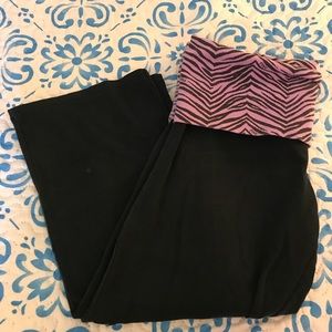 PINK Zebra Stripe Yoga Pants Capris